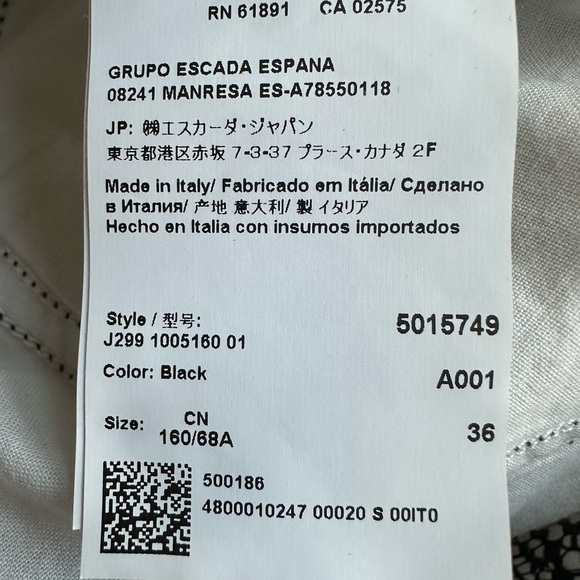 ESCADA black/white lace-look jeans size 36 EU, NWT - Picture 12 of 14